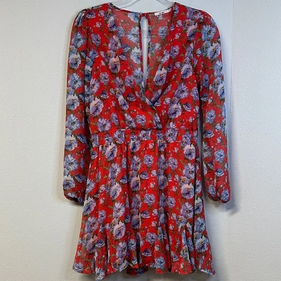 mi ami Francesca’s Holly Floral Godet Dress Size M - Picture 2 of 6